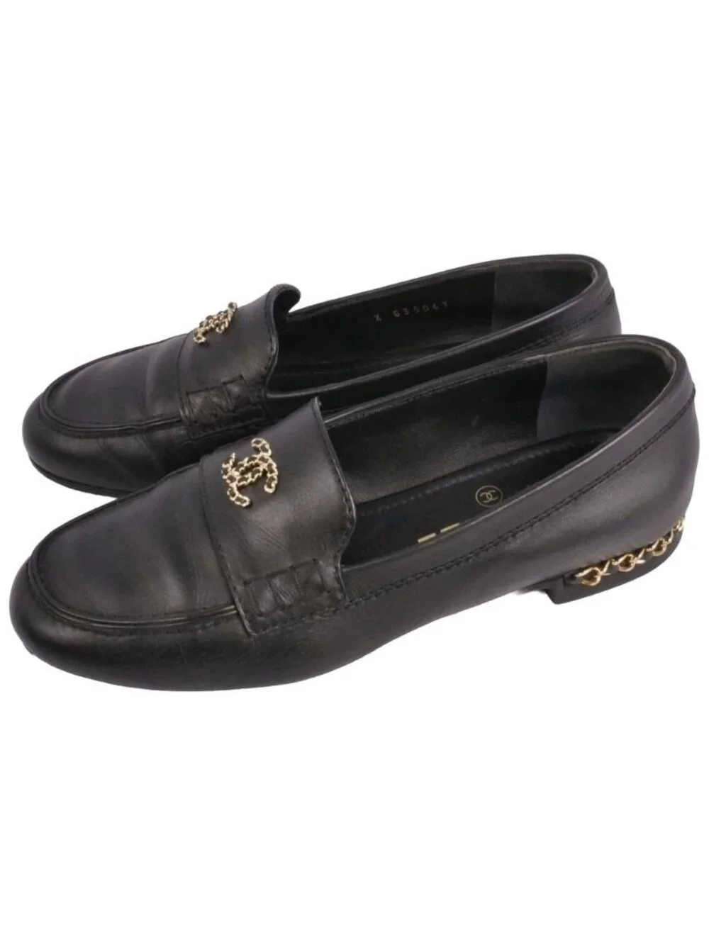 Chanel Loafers Moccasins CC Logo Chain